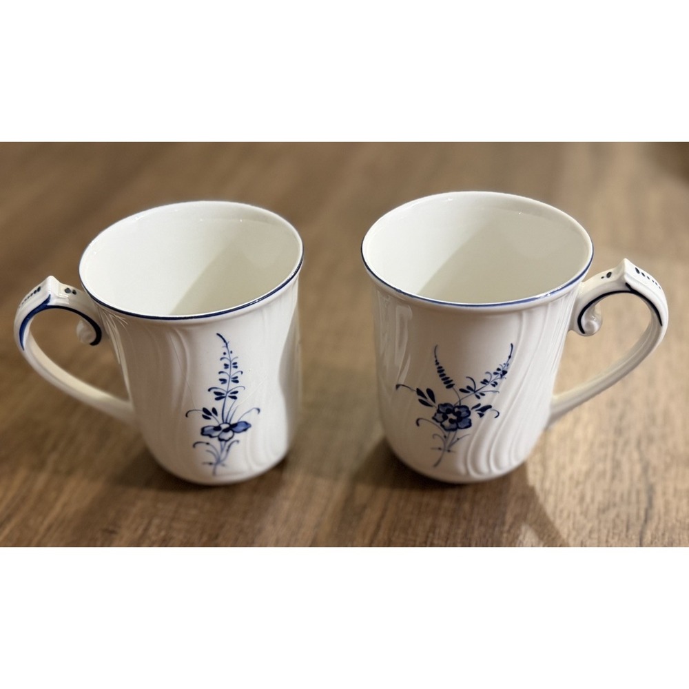 Set of 2 Villeroy & Boch Vieux Luxembourg Mugs Vitro Porcelain Mugs Luxembourg